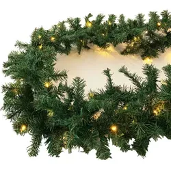 XXL 100 LED Tannengirlande - 810 cm für Innen und Außen - Weihnachtsbeleuchtung mit 100 warmweißen LEDs, ideal für festliche Dekoration drinnen und draußen. Energieeffiziente Lichterkette sorgt für stimmungsvolles Ambiente.