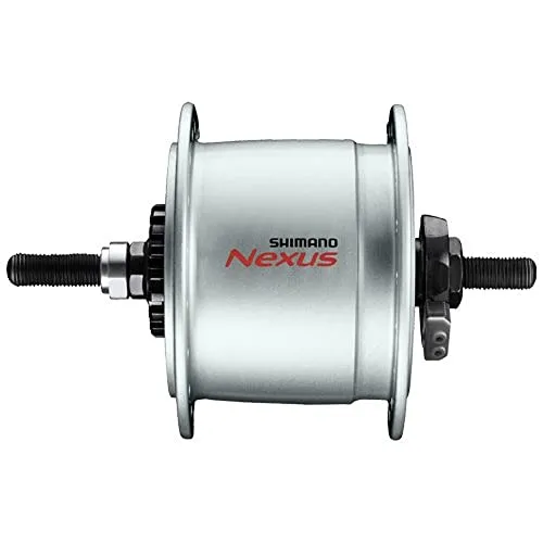 Shimano Nexus Nabendynamo, Silber, 36 Loch - Radnaben mit 6 V / 3 W Leistung, ideal für 26" und 28" Räder, sorgt für zuverlässige Beleuchtung und Sicherheit beim Fahren.