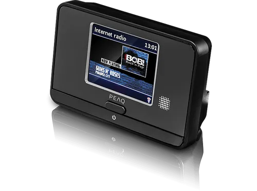 PEAQ PDR10BT-B Digitalradio mit DAB+ und Bluetooth - Internetradio mit WLAN-Funktion, ermöglicht den Empfang von Onlineradiosendern und bietet praktische Weck- und Snooze-Funktionen.