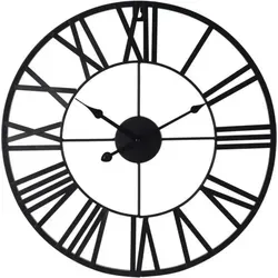 H&S Collection Wanduhr Römische Ziffern Schwarz - Stylische Wanduhr mit römischen Ziffern, ideal für jeden Raum. Das große Zifferblatt sorgt für beste Lesbarkeit, während das schlichte Design eine elegante Retro-Note verleiht. Einfach aufzuhängen und batteriebetrieben.
