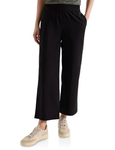 Cecil Wide Leg Hose Black S - Stylische Wide Leg Hose aus Baumwollmix im Loose Fit. Hohe Taille für einen modernen Look. Ideal für lässige Outfits und bequem im Alltag.