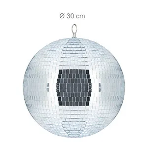 Diskokugel Ø 30 cm - Spiegelkugel für unvergessliche Partys - Partydekoration: Diese silberne Diskokugel bringt das Tanzvergnügen in jedes Event und sorgt für eine tolle Atmosphäre mit funkelnden Lichtern.