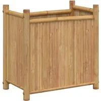 vidaXL Pflanzkübel aus Bambus - Hochbeet für Garten, Balkon und Terrasse, langlebig und erhöhtes Design schützt Pflanzen vor Unkraut und Schädlingen.