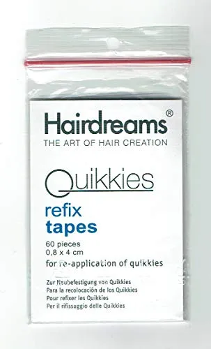 Hairdreams 60 Stück Hitzebeständige Haarverlängerung - Haarverlängerungen mit 60 refix Tapes, hitzebeständig und perfekt für einen nahtlosen Look. Ideal für ein volles, glamouröses Haar.