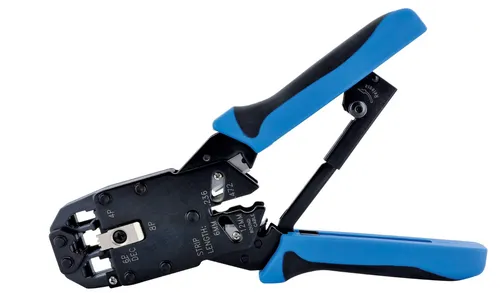 SCHWAIGER NWZ10 531 Universal Crimpzange - Crimpzange für Rund- und Flachkabel, 3in1 Werkzeug zum KÜRZEN, CRIMPEN und ABISOLIEREN mit gummiertem Griff für sicheren Halt.