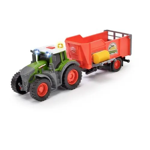 Dickie Toys Fendt Traktor mit Anhänger - 26 cm Spielzeug-Traktor mit Licht und Sound, fördert Motorik und Kreativität für Kinder ab 3 Jahren