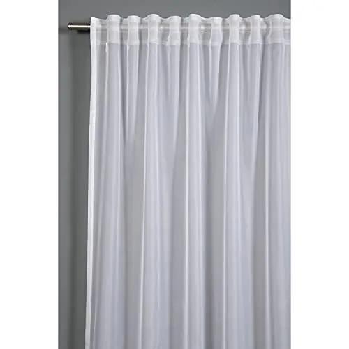 Gardinia Schal mit Gardinenband, Voile Uni weiß, 300 x 245 cm - Gardinen, lichtdurchlässiger Voile-Stoff für ein wohnliches Ambiente, mit integriertem Gardinenband für perfekten Faltenwurf und verdeckter Schlaufe zur einfachen Anbringung.