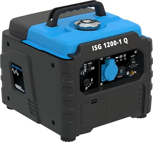 Güde Stromerzeuger ISG 1200-1 Q - Benzin Inverter 1200 W - Stromaggregate mit Inverter Technologie für sensible Geräte, 1200 W Leistung, 2 USB Anschlüsse und rutschhemmende Antivibrationsfüße für sicheren Transport.