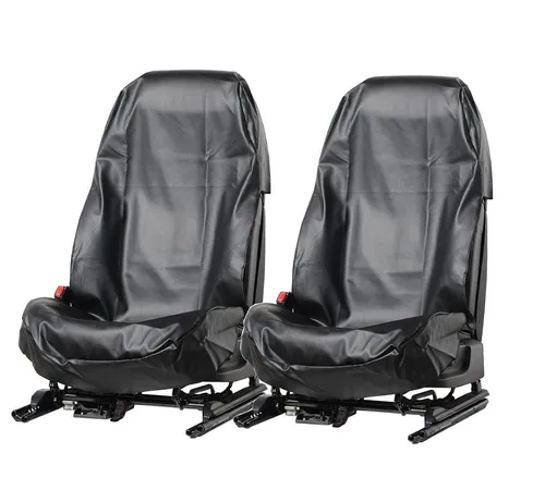 L & P Car Design Autositzbezug Sitzschoner - Autositzbezüge aus abwaschbarem Kunstleder in elegantem Schwarz, perfekt für Werkstatt und Auto, schützt vor Schmutz und Abnutzung.