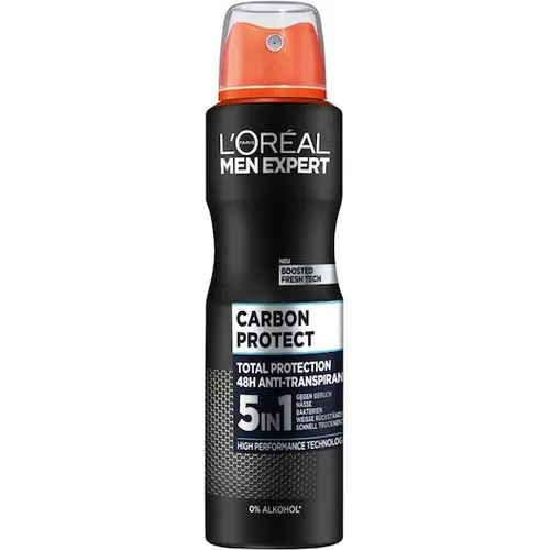 L'Oreal Carbon Protect 5 in 1 Antitranspirant Spray 150 ml - Deos, bietet 5in1 Schutz gegen Schweiß und Geruch für langanhaltende Frische und Komfort.