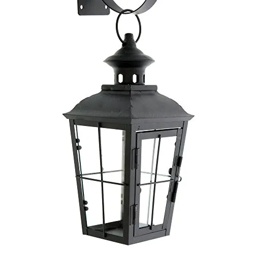Frank-Flechtwaren Laterne Chateau schwarz - Wetterfeste Laterne aus mattschwarz lackiertem Metall, ideal für gemütliche Abende im Garten oder auf der Terrasse. Nostalgisches Design mit filigranem Türverschluss.