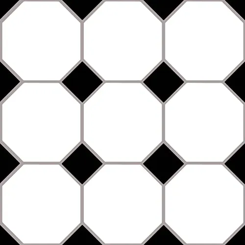 Hudson Bodenfliesen zum Abziehen und Aufkleben – Schwarz-weiß - Praktische Bodenfliesen zum Abziehen und Aufkleben mit traditionellem Design. Einfache Installation ohne Spezialwerkzeug, langlebig und wasserabweisend – ideal für kreative Bodengestaltung.