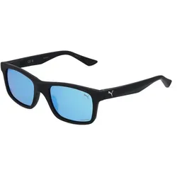 Puma PU0402S Herren-Sonnenbrille - Moderne Sonnenbrille für Herren mit eckigem Vollrand-Design und schwarzem Kunststoff-Gestell, ideal für sportliche Aktivitäten und modische Akzente.