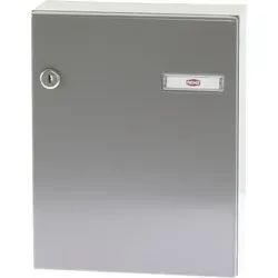 RENZ Tür-Durchwurfbriefkasten SERIE 17 - 260 x 330 x 100 mm - Einbau-Briefkasten für die Tür, robust aus Stahl in graualuminium, mit praktischem Rückseitenschlitz (239 x 56 mm) für einfachen Zugang.