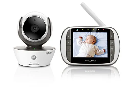 Motorola MBP 853 Connect Digitales Babyphone mit 3,5 Zoll LC-Farbdisplay am Empfänger und Kamera im Sender