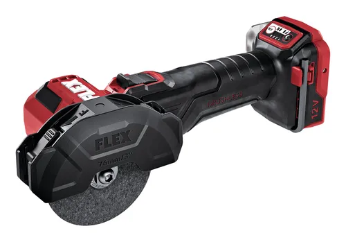 Flex Akku-Mini-Winkelschleifer LBE 76 12-EC - Schleifmaschinen mit 12 V Lithium-Ionen Akku, kompakt und ideal für präzise Schleifarbeiten unterwegs.