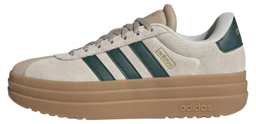 adidas Damen VL Court Bold Schuhe - Cream White/Collegiate Green, Größe 40 EU - Stylische Sneakers mit regulärer Passform und Schnürsenkeln, aus hochwertigem Leder gefertigt. Ideal für den Alltag und sportliche Aktivitäten.