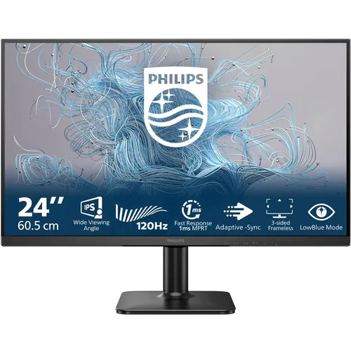 Philips 24" 24E2N1110 LED Monitor - 1000 Series Full HD Monitor mit 1920 x 1080 Auflösung, 120 Hz Bildwiederholrate und 1 ms Reaktionszeit für flüssige Bilder und brillante Farben.