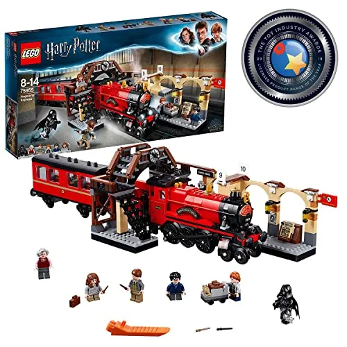 LEGO 75955 Harry Potter™ Hogwarts™ Express - Erlebe den Hogwarts Express mit Gleis 9¾, Brücke und verstecktem Eingang. Ideal für kreative Bauprojekte und Abenteuer, empfohlen für 8-14 Jahre, 801 Teile.