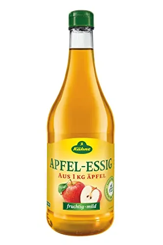 Kühne Apfelessig fruchtig-mild, 750 ml - Essig aus 1 kg sonnengereifter Äpfel, ideal für frische Salate und Saucen, ohne Konservierungsstoffe, gluten- und laktosefrei, perfekt für eine gesunde Ernährung.