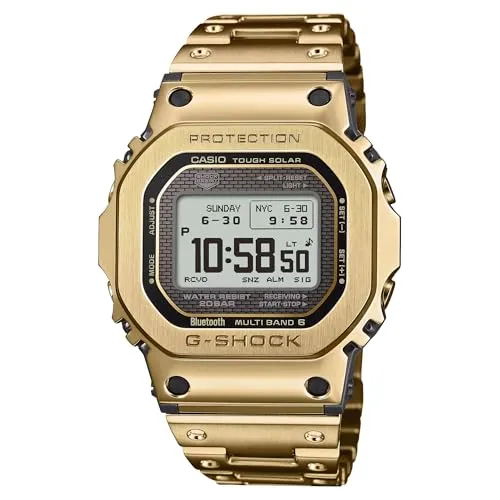 Casio G-Shock Tough Solar GMW-BZ5000GD-9 - Robuste Armbanduhr aus vergoldetem Stahl, hergestellt in der traditionsreichen Casio-Fabrik, ideal für stilbewusste Abenteurer.