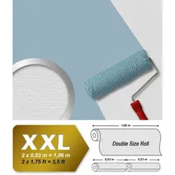 Profhome Vliestapete 574916-GU Textiloptik Tapete Struktur matt weiß 26,5 m2, leicht strukturiert, matt, (1 XXL Rolle, doppelte Breite, 26,50 qm), Vliestapete zum Überstreichen in weiß weiß 1.06 m x 25 m