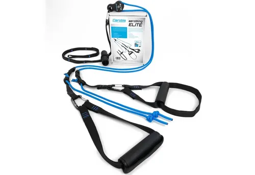 aerobis® aeroSling® Elite - Sling Trainer mit Umlenkrolle und Türanker - Schlingentrainer für Krafttraining, ideal für Zuhause oder unterwegs, inklusive Trainingsplan und Online-Videos für effektives Ganzkörpertraining.