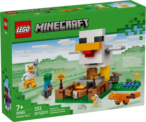 LEGO® Minecraft 21585 - Hühnerfarm - Kreatives Bauset - Vollständiges Set für kreative Bauabenteuer, ideal für Kinder ab 7 Jahren. Baue deine eigene Hühnerfarm mit 233 Teilen und entdecke die Welt von Minecraft!