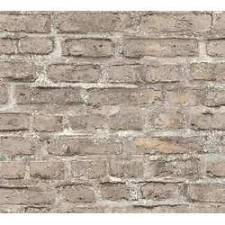 living walls Vliestapete Neue Bude 2.0, leicht strukturiert, Motiv, Steinoptik, gemustert, Landhaus Tapete Stein Tapeten Wohnzimmer Schlafzimmer Küche Flur Optik braun|grau