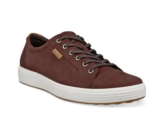 ECCO Sneaker Mens Soft 7 aus Premium-Leder - Dunkelbraun, Größe 41 - Hochwertige Herren Sneaker aus Premium-Leder, bieten ultimativen Komfort und Stil mit trendiger Hochschnürung und ECCO Comfort Fibre System für frische Füße den ganzen Tag.