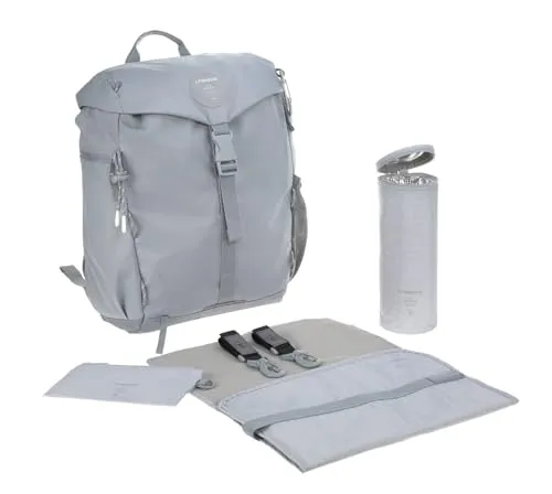 Lässig 1103026200 Green Label Outdoor Backpack grau - Wickeltaschen-Rucksack für aktive Familien, kombiniert funktionale Ausstattung mit Wanderrucksack-Features – ideal für Alltag und Abenteuer.