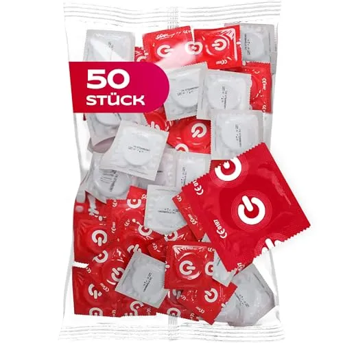 ON) Kondome Super Thin I 54 mm Breite I 50 Stück Packung I Premium Kondome hauchzart I mit Silikon Gleitgel I extra dünne 0,055 mm Wandstärke I Condoms for men