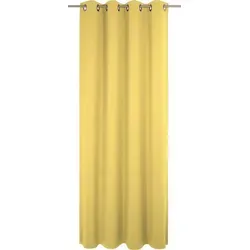 Adam Vorhang Uni Collection light (1 St) in hellgelb, 145 cm x 245 cm, blickdicht mit Ösen - Eleganter Vorhang aus 100% Bio-Baumwolle, blickdicht und pflegeleicht. Ideal für eine stilvolle Fensterdekoration. Mit Ösen für einfache Montage und ein modernes Design.