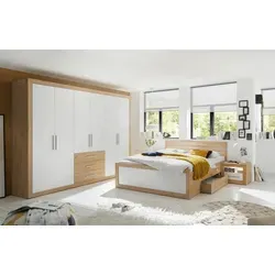 Pol-Power Schlafzimmer-Set Frieda (4-tlg) - Elegantes Schlafzimmer-Set in Artisan Eiche, ideal für stilvolle Räume. Das Set umfasst Bett und Schrank mit praktischer Beleuchtung. Lieferung erfolgt zerlegt mit Aufbauanleitung.