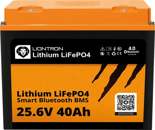 Liontron Smart Lithium Batterie 25,6V, 40Ah - Hochleistungs-Lithiumbatterie mit BMS und BT 4.0 für effiziente Energieversorgung und Smart-Management, ideal für verschiedene Anwendungen.