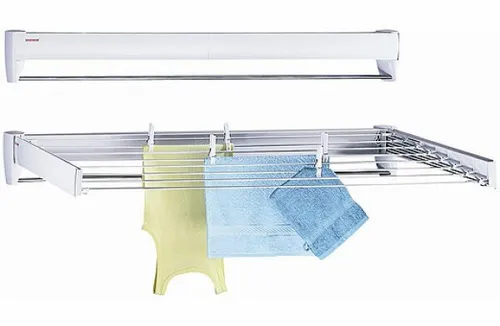 Leifheit Wandtrockner Telegant 72 Protect VS - Wäscheständer mit ausziehbaren, rostgeschützten Trockenstäben, ideal für platzsparendes Trocknen und bietet 360 cm Trockenlänge.