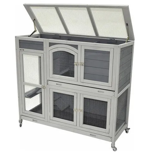 Indoor Kleintierstall Belinda 90x53x95 cm für Meerschweinchen - Käfige, Auslauf & Gehege - 2 Ebenen und 4 Rollen für einfache Mobilität, ideal für Meerschweinchen, Hamster und Zwergkaninchen.