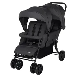 Bebeconfort Teamy Zwillings-Kinderwagen - Kompakter Tandem-Kinderwagen für Geschwister, geeignet von Geburt bis 4 Jahre, leicht zu verstauen und mit zwei bequemen Sitzen ausgestattet.