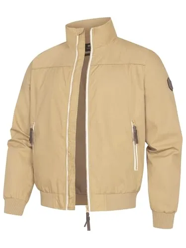Indicode Sommerjacke Ivano XXL - Stilvoller Begleiter - Funktionsjacke mit Stehkragen und Reißverschluss, ideal für den casual Look. Hergestellt aus 65% Polyester und 35% Baumwolle für optimalen Tragekomfort.