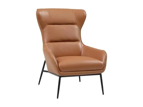 Vente-unique Sessel aus camelfarbenem Büffelleder - DINNIA - Ohren- & Armlehnensessel mit moderner Optik, hochwertigem Büffelleder und bequemer Polsterung für besten Sitzkomfort. Jetzt online kaufen und sparen!