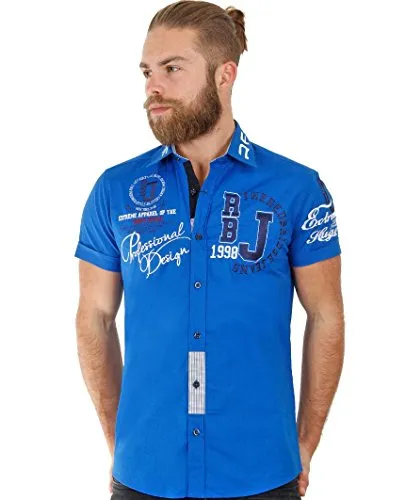 Red Bridge Herren Hemd Professionel Design Regular Fit Kurzarm Freizeithemd M Saxeblau - Saxeblue