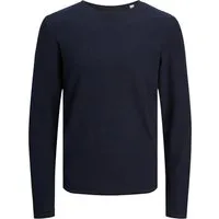 Modischer Rundhalspullover JACK & JONES "JJECOOPER KNIT CREW NECK NOOS" - Herren-Pullover in Mood Indigo, aus 100% Baumwolle, taillenbedeckend und in dehnbarem Strick für optimalen Komfort und Bewegungsfreiheit.