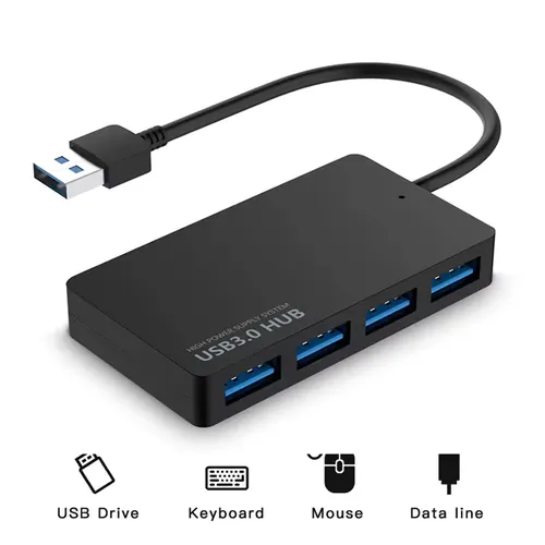 USB Hub 3.0 Verteiler 4 Port Splitter Datenhub Dockingstation SuperSpeed für Laptop Computer PC 4-IN-1 für Apple Dell HP Lenovo Asus Acer Microsoft