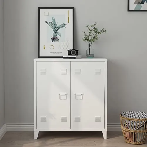 [en.casa] Metallschrank Oripää – Vielseitiger Wohnzimmerschrank mit höhenverstellbarer Ablage - Vertikale Büro-Aktenschränke mit höhenverstellbarem Einlegeboden für individuelle Anpassung, ideal für Aktenordner und Büromaterialien.