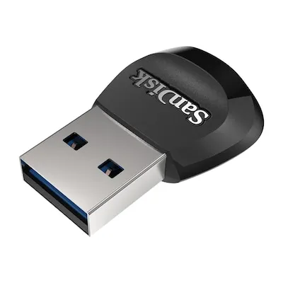 SanDisk MobileMate USB 3.0 SD-Kartenleser schwarz - Kartenlesegerät mit USB 3.0 für ultraschnelle Datenübertragung, kompatibel mit SD- und microSD-Karten, ideal für Fotografen und kreative Profis.