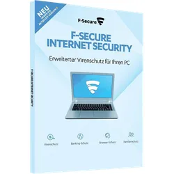 F-Secure Internet Security 2025 - Vollversion der Sicherheitssoftware für umfassenden Schutz vor Viren, Ransomware und Phishing. Ideal für Banken und Social Media, sorgt für sichere Internetnutzung auf mehreren Geräten.