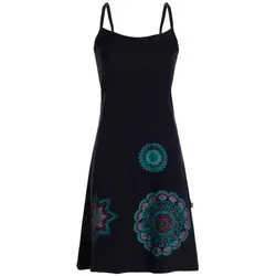 Vishes Damen Sommerkleid Spagettiträger Retro Style Schwarz 34 - Leichtes Sommerkleid aus 100% Baumwolle im angesagten Retro-Stil. Ideal für warme Tage und vielseitig kombinierbar. Pflegeleicht und bequem für jeden Anlass.