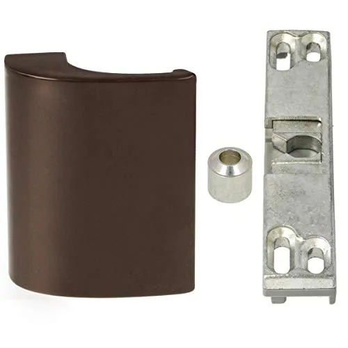 Set Aluminium Balkontürgriff/Terrassentürgriff de Luxe - braun RAL 8019 + Balkontür Terrassentür Fenster Schnäpper für Schüco - Rehau Fenster
