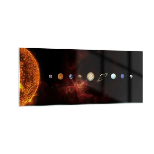 Wandbilder 100x40cm Glasbild Sonnensystem Planeten Kosmos Bilder Art Wanddeko