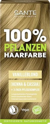 SANTE Pflanzenhaarfarbe Vanilleblond 100g - Haarfarben ohne Ammoniak & Peroxide, natürliche Coloration mit Bio-Henna & Cassia für glänzendes, gesundes Haar.